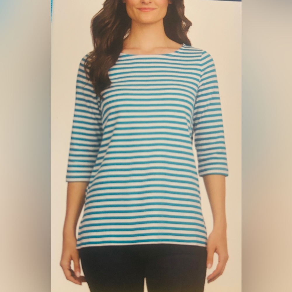 Lands' End 3/4 Sleeve Boat Neck Pima Cotton Tee.
🆕 100% Cotton. Size Small